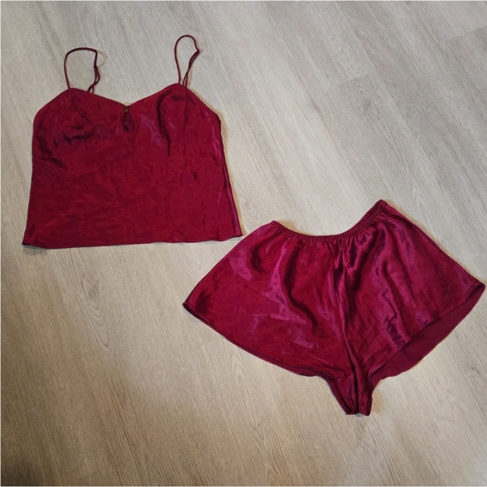 100% Silk Burgundy PJ Set